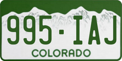 CO license plate 995IAJ