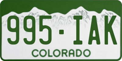 CO license plate 995IAK