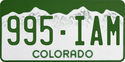 CO license plate 995IAM