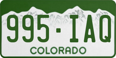 CO license plate 995IAQ