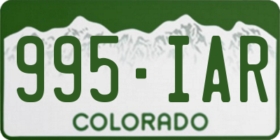 CO license plate 995IAR