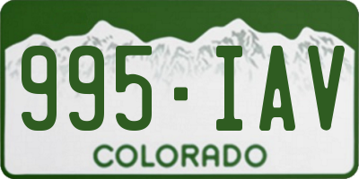 CO license plate 995IAV