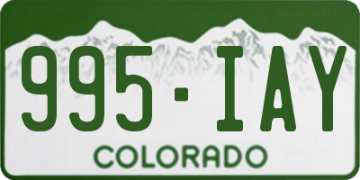 CO license plate 995IAY