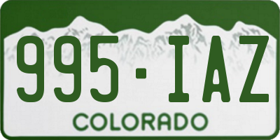CO license plate 995IAZ