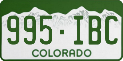 CO license plate 995IBC