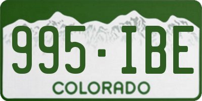CO license plate 995IBE