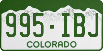 CO license plate 995IBJ
