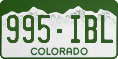 CO license plate 995IBL