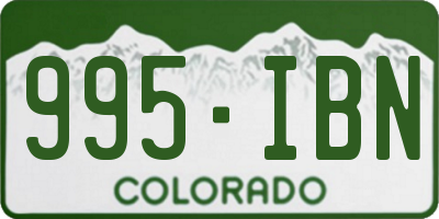 CO license plate 995IBN