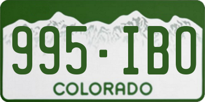 CO license plate 995IBO