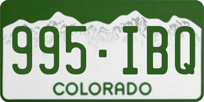 CO license plate 995IBQ