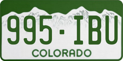 CO license plate 995IBU