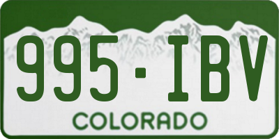 CO license plate 995IBV