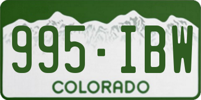 CO license plate 995IBW