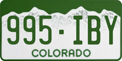 CO license plate 995IBY