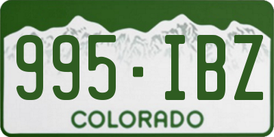 CO license plate 995IBZ