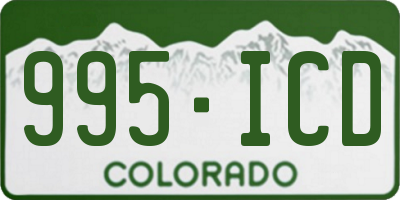 CO license plate 995ICD