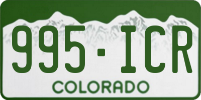 CO license plate 995ICR