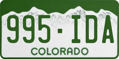 CO license plate 995IDA