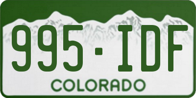 CO license plate 995IDF