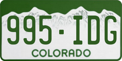 CO license plate 995IDG