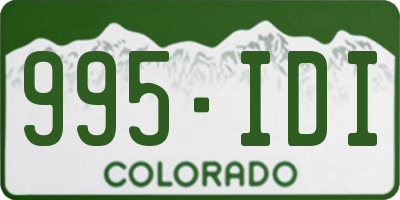 CO license plate 995IDI