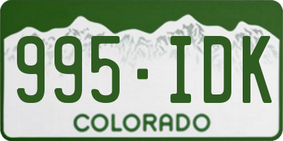 CO license plate 995IDK