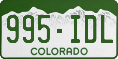 CO license plate 995IDL