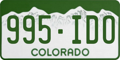 CO license plate 995IDO