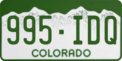 CO license plate 995IDQ