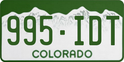 CO license plate 995IDT