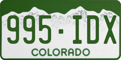 CO license plate 995IDX