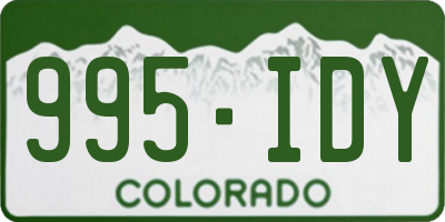 CO license plate 995IDY