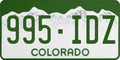 CO license plate 995IDZ