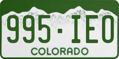 CO license plate 995IEO