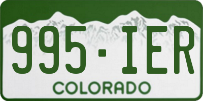 CO license plate 995IER