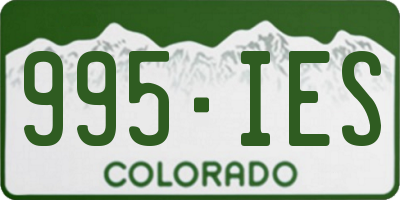 CO license plate 995IES