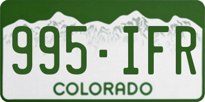 CO license plate 995IFR