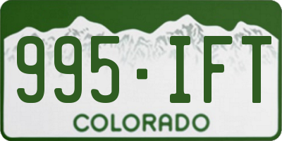 CO license plate 995IFT