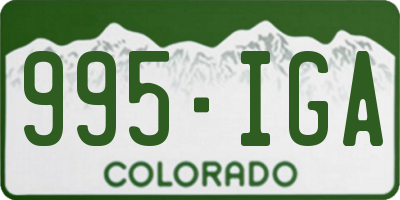 CO license plate 995IGA