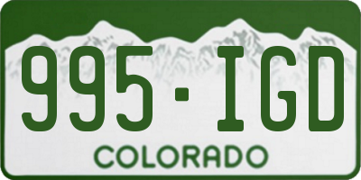 CO license plate 995IGD