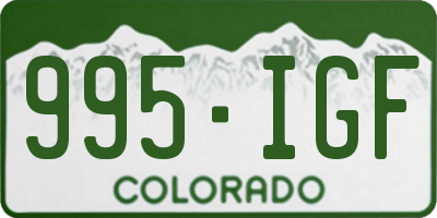 CO license plate 995IGF