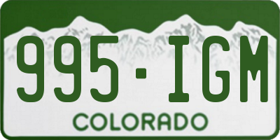 CO license plate 995IGM