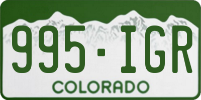CO license plate 995IGR