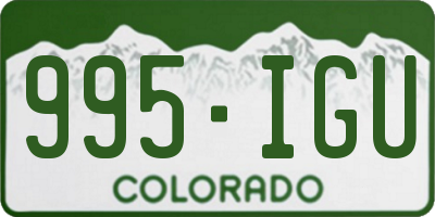 CO license plate 995IGU