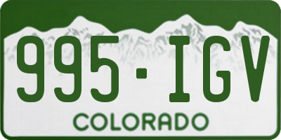 CO license plate 995IGV