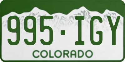 CO license plate 995IGY