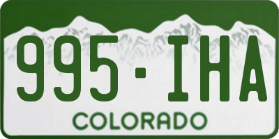 CO license plate 995IHA