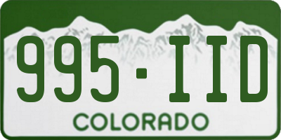 CO license plate 995IID