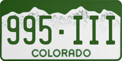 CO license plate 995III